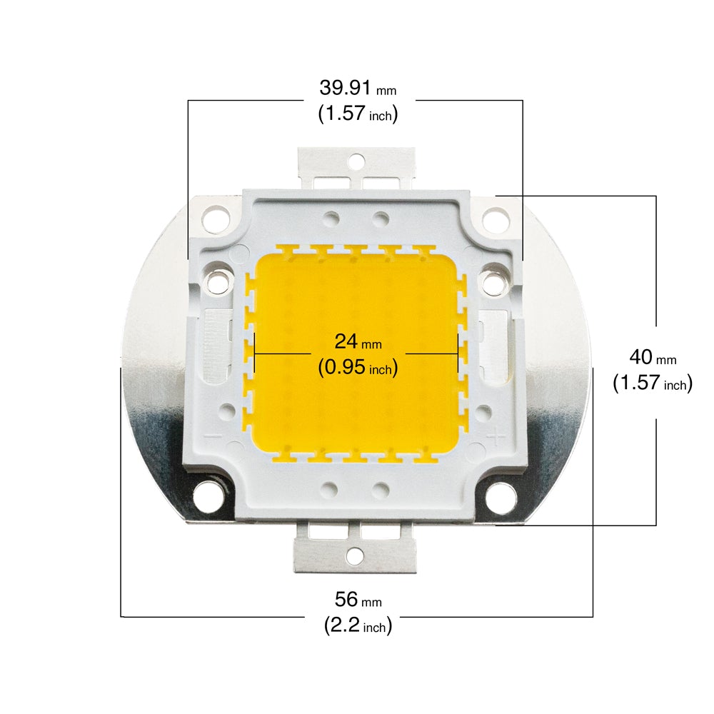 50W High Power LED Chip 3000K (Warm White), gekpower