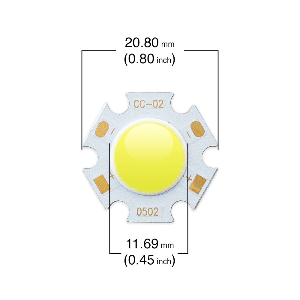 5W Constant Current COB LED Chip 6000K(Cool White), gekpower