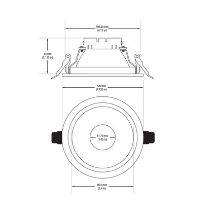 VBD-MTR-17-1W Low Voltage IC Rated Recessed LED Light Fixture, 4 inch Round White mr16 fixture, gekpower