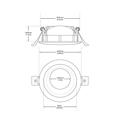 VBD-MTR-16C Low Voltage IC Rated Recessed LED Light Fixture, 3 inch Round Chrome mr16 fixture, gekpower