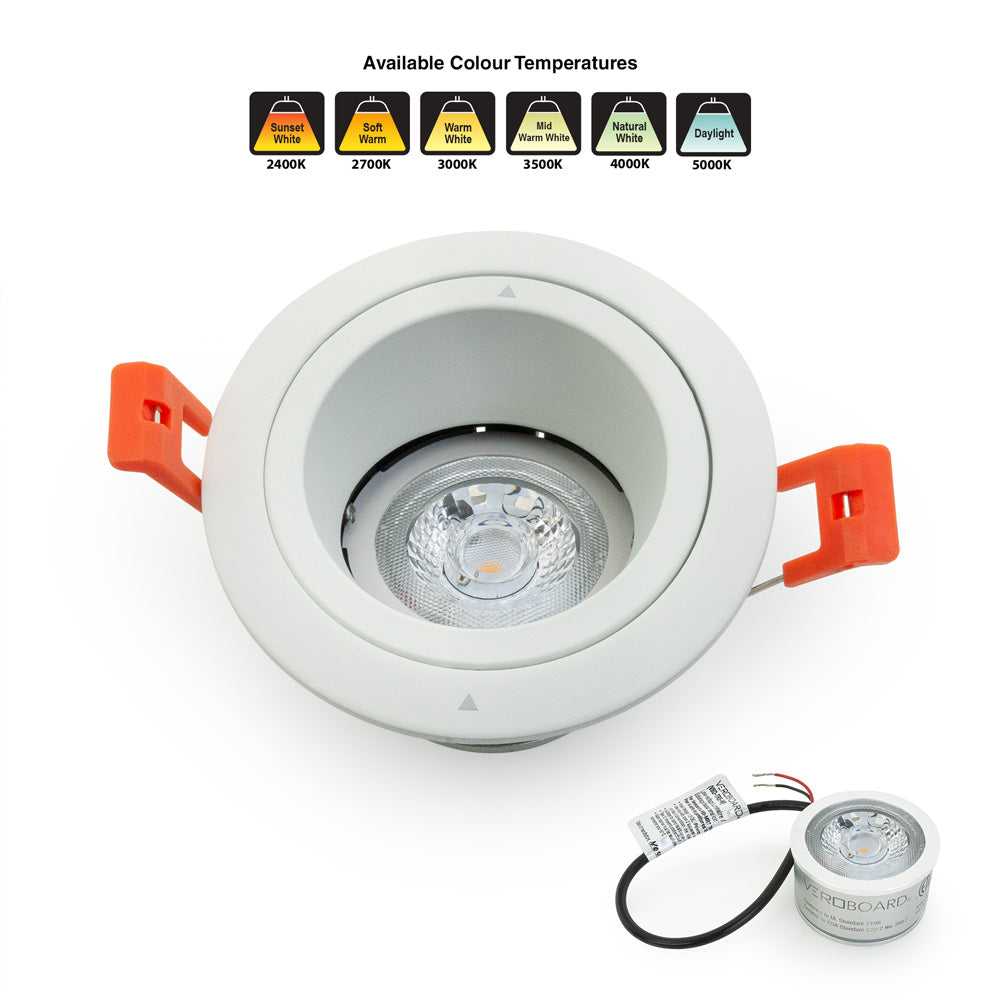 VBD-MTR-16W Low Voltage IC Rated Recessed LED Light Fixture, 3 inch Round White, mr16 gekpower