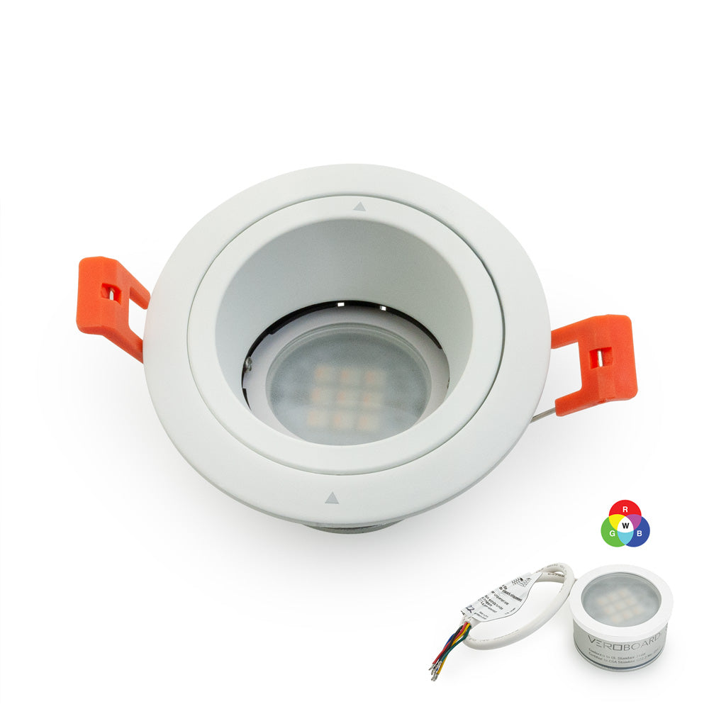 VBD-MTR-16W Low Voltage IC Rated Recessed LED Light Fixture, 3 inch Round White, mr16 gekpower