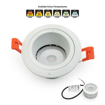 VBD-MTR-16W Low Voltage IC Rated Recessed LED Light Fixture, 3 inch Round White, mr16 gekpower