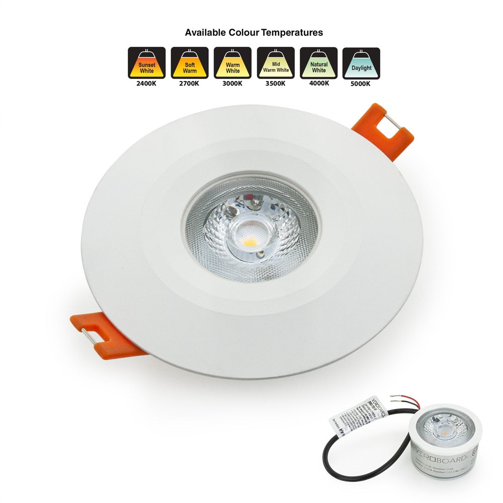 VBD-MTR-14W Low Voltage IC Rated Downlight LED Light Fixture, 2.5 inch Round White, mr16 fixture, gekpower