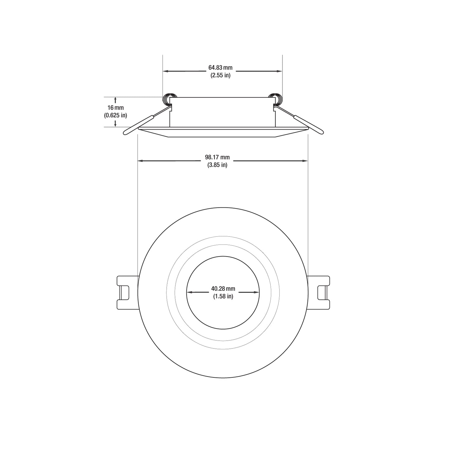 VBD-MTR-14W Low Voltage IC Rated Downlight LED Light Fixture, 2.5 inch Round White, mr16 fixture, gekpower