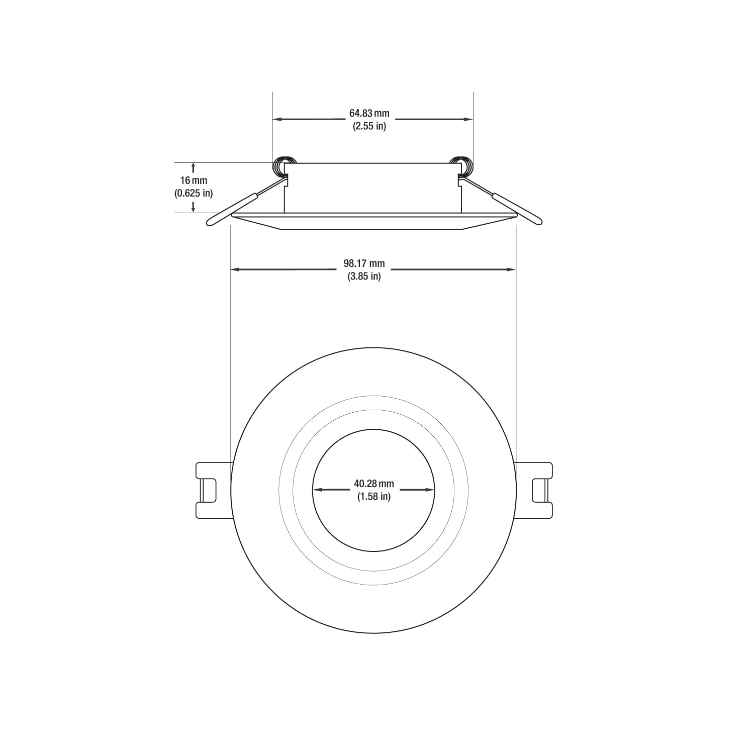 VBD-MTR-14W Low Voltage IC Rated Downlight LED Light Fixture, 2.5 inch Round White, mr16 fixture, gekpower