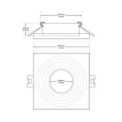 VBD-MTR-1C Low Voltage IC Rated Downlight LED Light Fixture, 2.5inch Square Chrome, mr16 fixture, gekpower