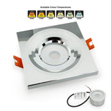 VBD-MTR-1C Low Voltage IC Rated Downlight LED Light Fixture, 2.5inch Square Chrome, mr16 fixture, gekpower