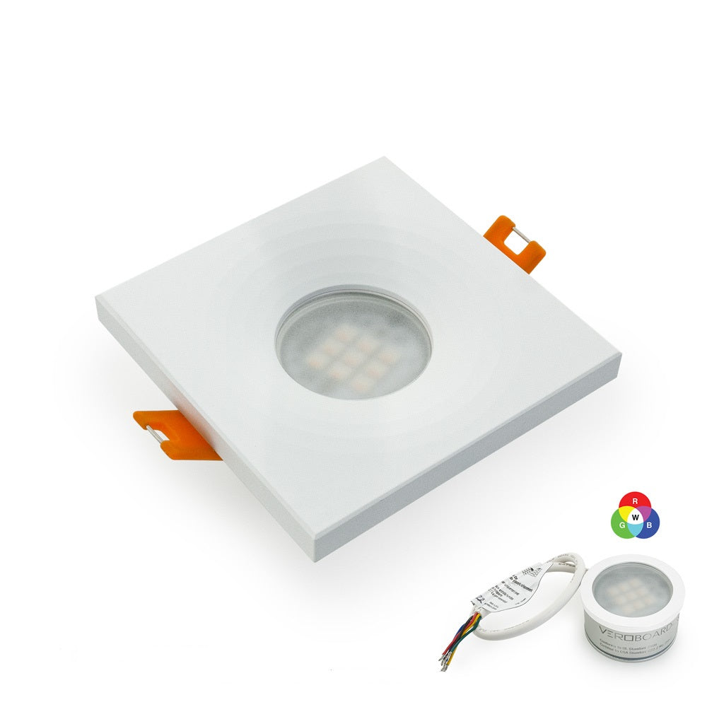 VBD-MTR-1W Low Voltage IC Rated Downlight LED Light Fixture, 2.5 inch Square White mr16 fixture, gekpower