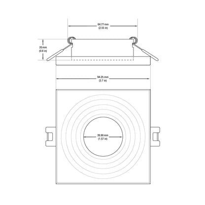 VBD-MTR-1W Low Voltage IC Rated Downlight LED Light Fixture, 2.5 inch Square White mr16 fixture, gekpower