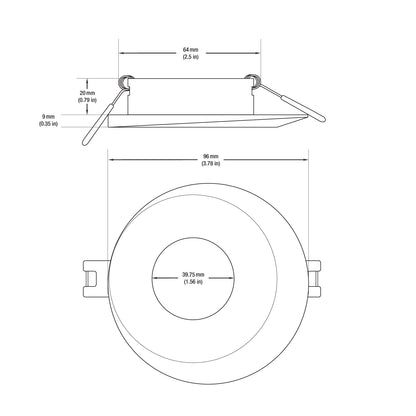 VBD-MTR-2C Low Voltage IC Rated Downlight LED Light Fixture, 2.5 inch Round Chrome mr16 fixture, gekpower