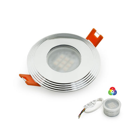 VBD-MTR-3C Low Voltage IC Rated Downlight LED Light Fixture, 2.5 inch Round Chrome mr16 fixture, gekpower