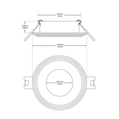 VBD-MTR-3C Low Voltage IC Rated Downlight LED Light Fixture, 2.5 inch Round Chrome mr16 fixture, gekpower