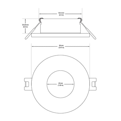 VBD-MTR-4C Low Voltage IC Rated Recessed LED Light Fixture, 2.5 inch Round Chrome, mr16 fixture, gekpower