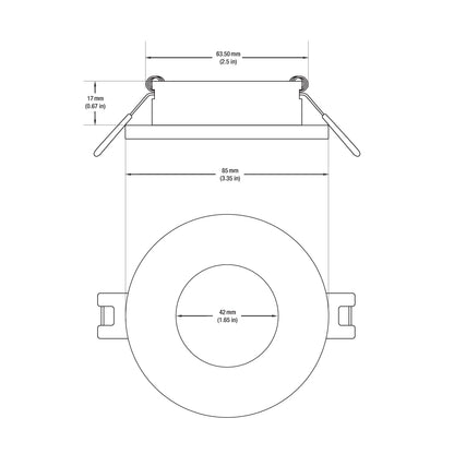 VBD-MTR-5C Low Voltage IC Rated Downlight LED Light Fixture, 2.5 inch Round Chrome mr16 fixture, gekpower