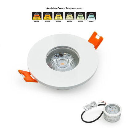 VBD-MTR-5W Low Voltage IC Rated Downlight LED Light Fixture, 2.5 inch Round White mr16 fixture, gekpower