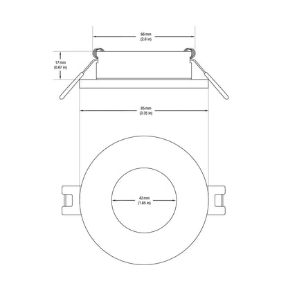 VBD-MTR-5W Low Voltage IC Rated Downlight LED Light Fixture, 2.5 inch Round White mr16 fixture, gekpower