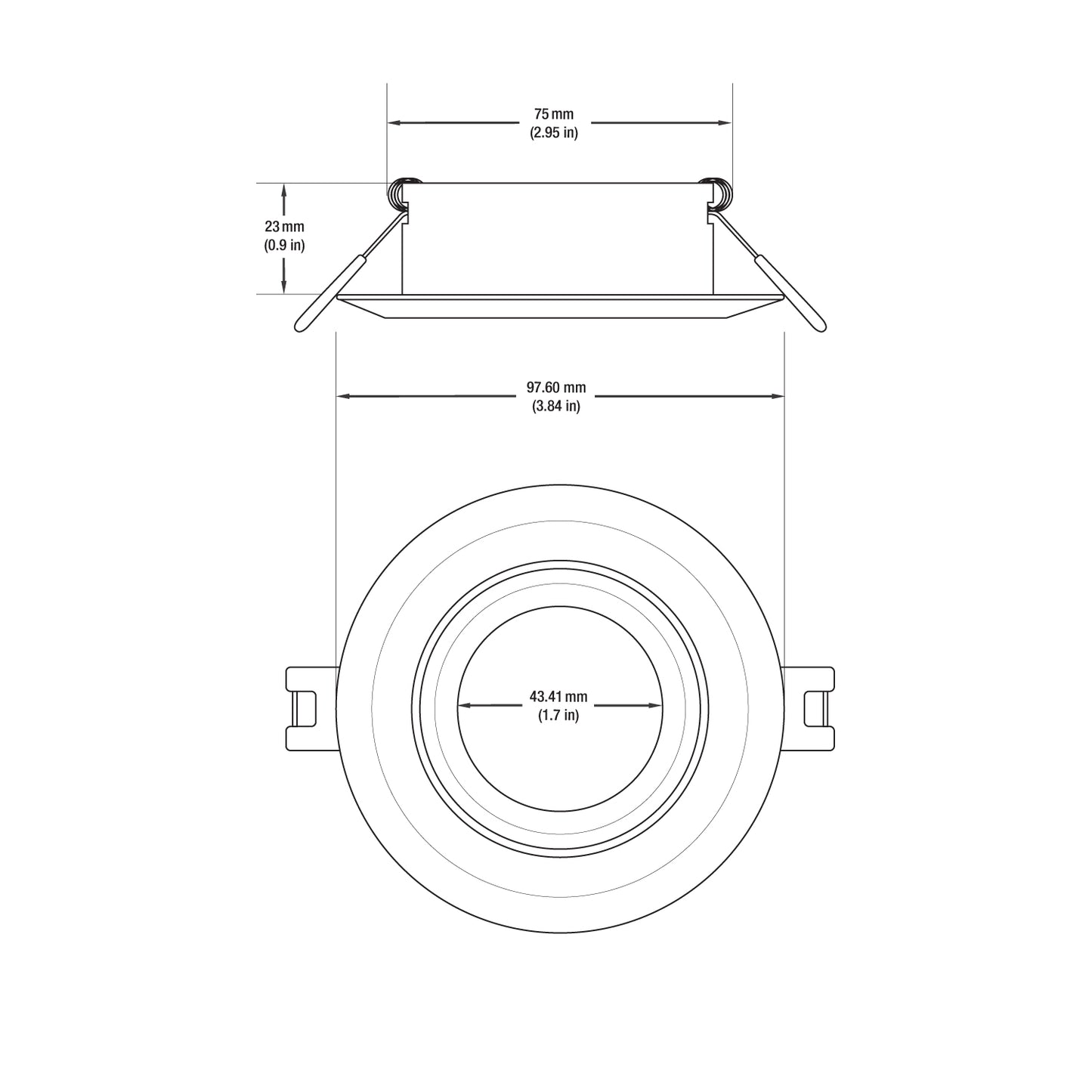 VBD-MTR-6C Low Voltage IC Rated Downlight LED Light Fixture, 3 inch Round Chrome, mr16 fixture, gekpower