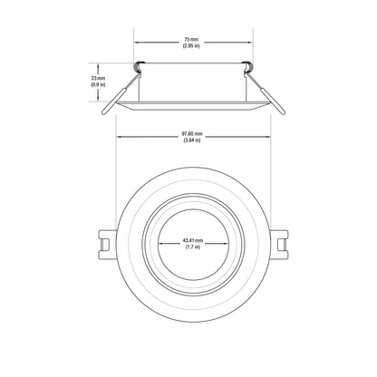 VBD-MTR-6C Low Voltage IC Rated Downlight LED Light Fixture, 3 inch Round Chrome, mr16 fixture, gekpower