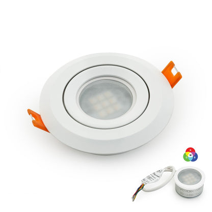 VBD-MTR-6W Low Voltage IC Rated Downlight LED Light Fixture, 3 inch Round White mr16 fixture, gekpower