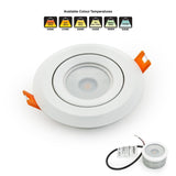 6W MR16 Light Fixture (White), 3 inch Round Recessed lighting Surface Adjustable Gimbal - GekPower