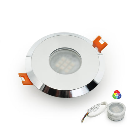 VBD-MTR-7C Low Voltage IC Rated Downlight LED Light Fixture, 2.5 inch Round Chrome, mr16 fixture, gekpower