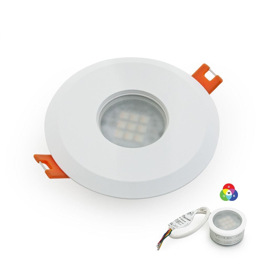 VBD-MTR-7W Low Voltage IC Rated Downlight LED Light Fixture, 2.5 inch Round White, mr16 fixture, gekpower