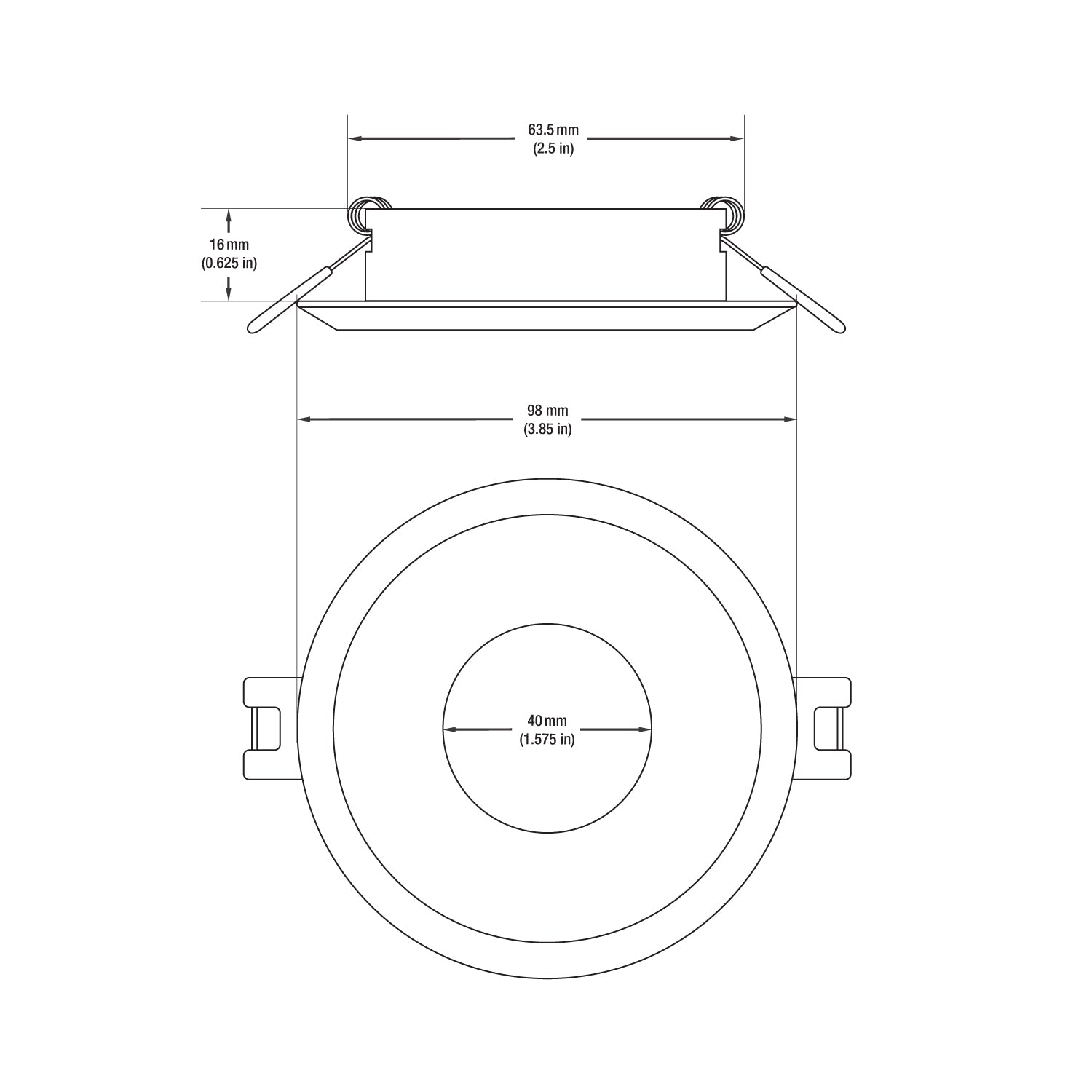 VBD-MTR-7W Low Voltage IC Rated Downlight LED Light Fixture, 2.5 inch Round White, mr16 fixture, gekpower