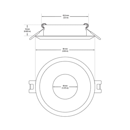 VBD-MTR-7W Low Voltage IC Rated Downlight LED Light Fixture, 2.5 inch Round White, mr16 fixture, gekpower