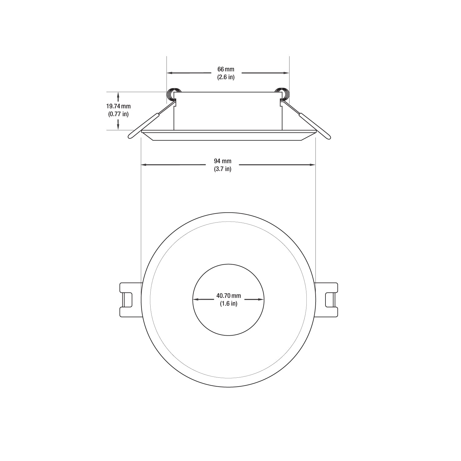 VBD-MTR-8B Low Voltage IC Rated Downlight LED Light Fixture, 2.5 inch Round Black, mr16 fixture, gekpower