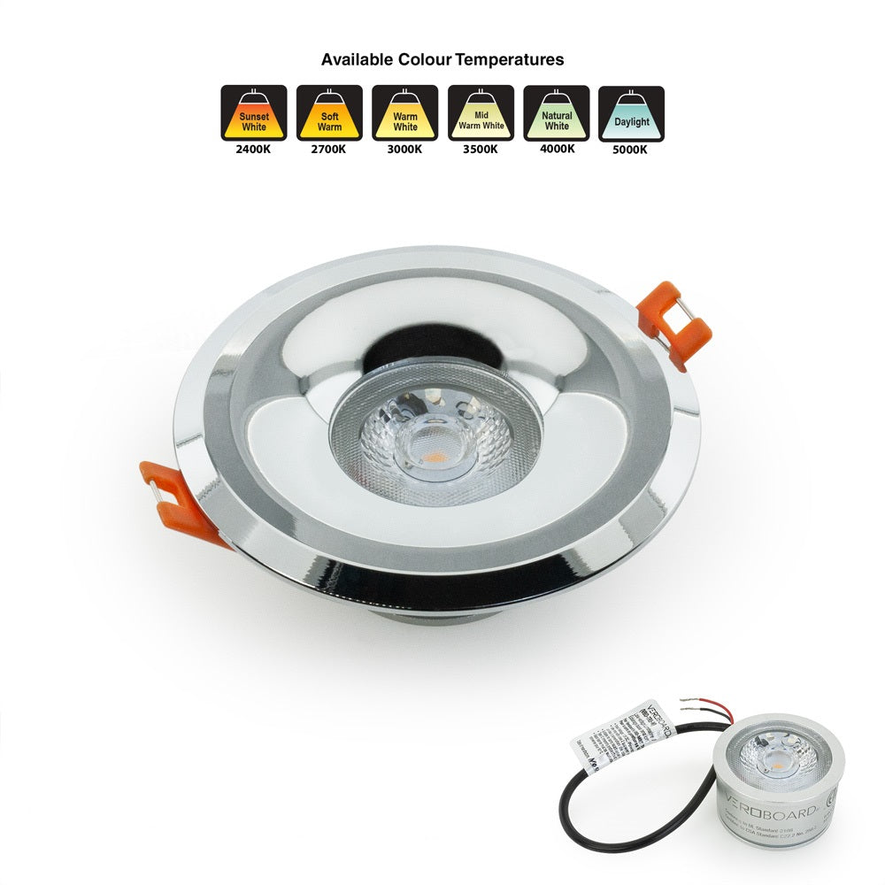 VBD-MTR-8C Low Voltage IC Rated Downlight LED Light Fixture, 2.5 inch Round Chrome mr16 fixture, gekpower