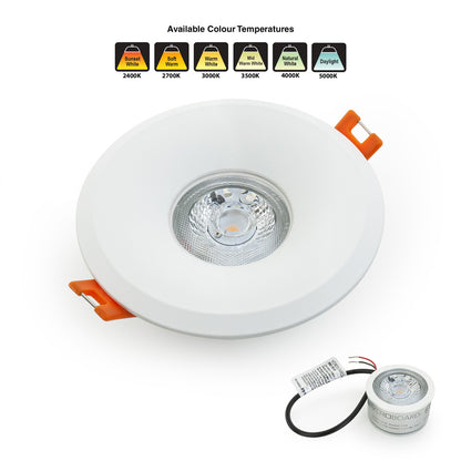 VBD-MTR-8W Low Voltage IC Rated Downlight LED Light Fixture, 2.5 inch Round White, mr16 fixture, gekpower