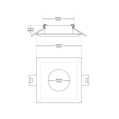 VBD-MTR-9C Low Voltage IC Rated Downlight LED Light Fixture, 2.5inch Square Chrome mr16, gekpower