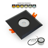 VBD-MTR-9B Low Voltage IC Rated Downlight LED Light Fixture, 2.5 inch Square Black