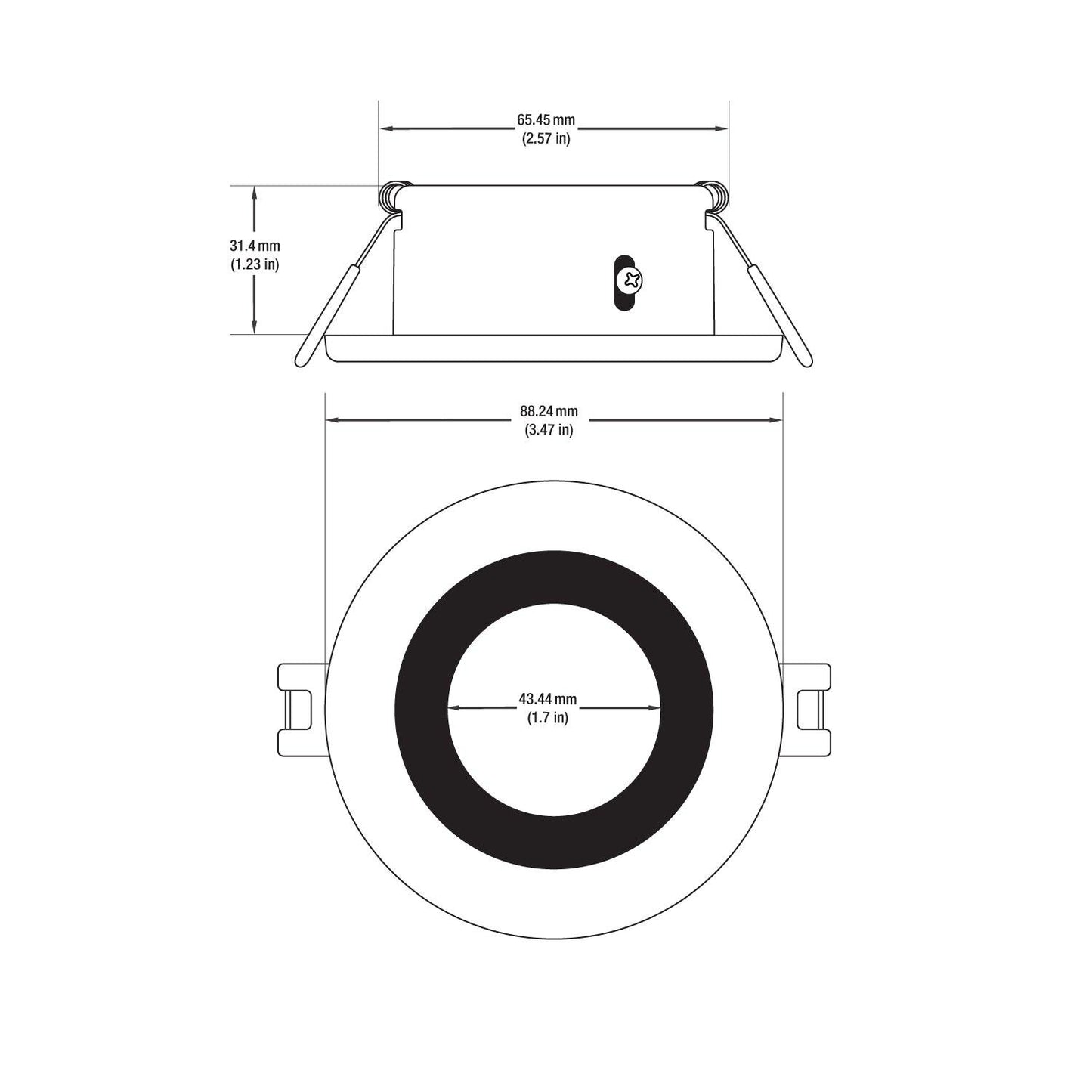 VBD-MTR-10B Low Voltage IC Rated Recessed LED Light Fixture, 2.5 inch Round Black mr16 fixture, gekpower