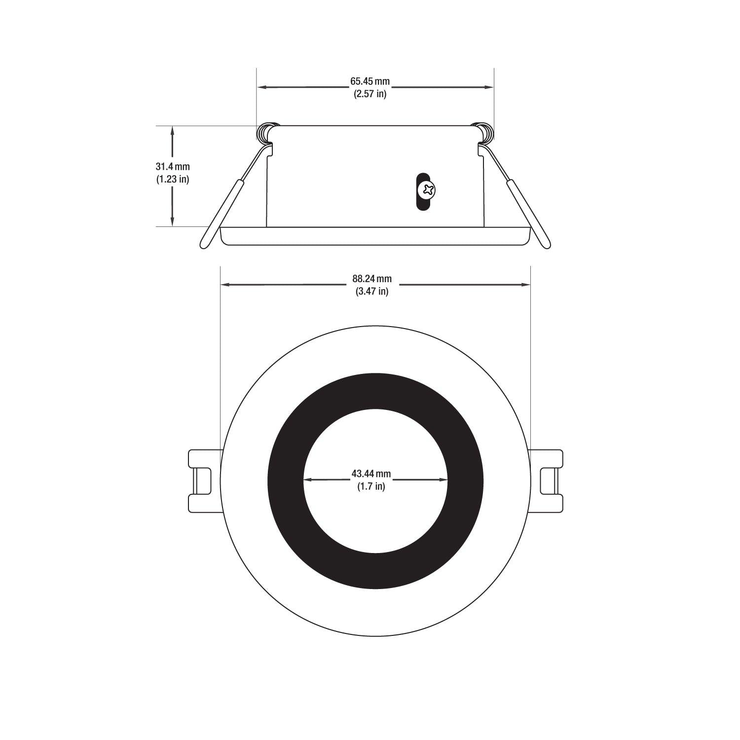 VBD-MTR-10B Low Voltage IC Rated Recessed LED Light Fixture, 2.5 inch Round Black mr16 fixture, gekpower