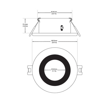 VBD-MTR-10B Low Voltage IC Rated Recessed LED Light Fixture, 2.5 inch Round Black mr16 fixture, gekpower