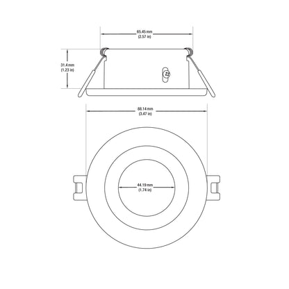 VBD-MTR-10W Low Voltage IC Rated Recessed LED Light Fixture, 2.5 inch Round White, mr16, gekpower