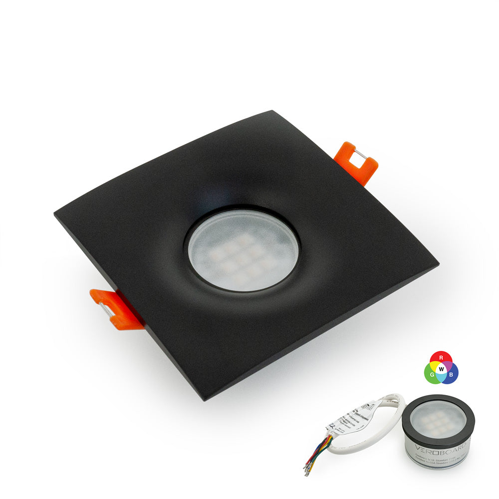 VBD-MTR-12B Low Voltage IC Rated Downlight LED Light Fixture, 2.5 inch Square Black. mr16 fixture, gekpower