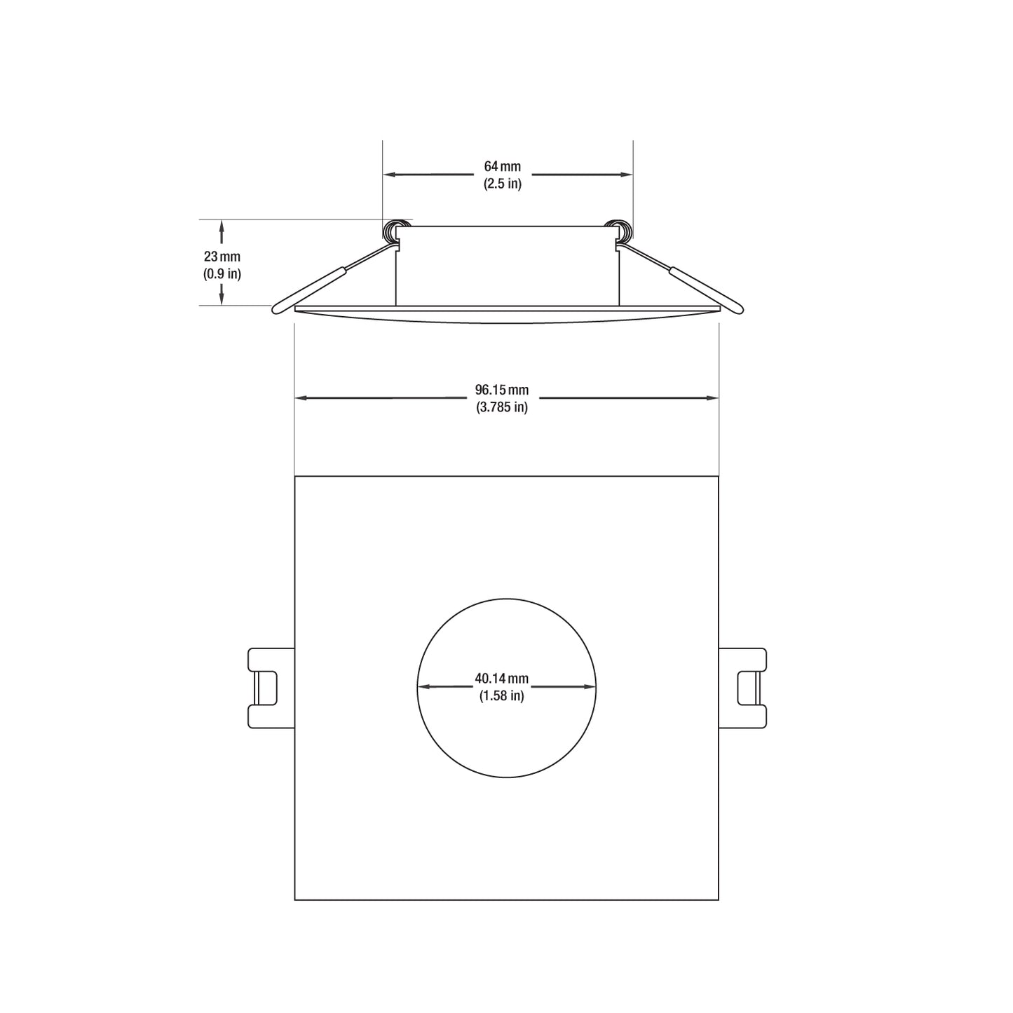 VBD-MTR-12C Low Voltage IC Rated Downlight LED Light Fixture,  2.5 inch Square Chrome. mr16 fixture, gekpower