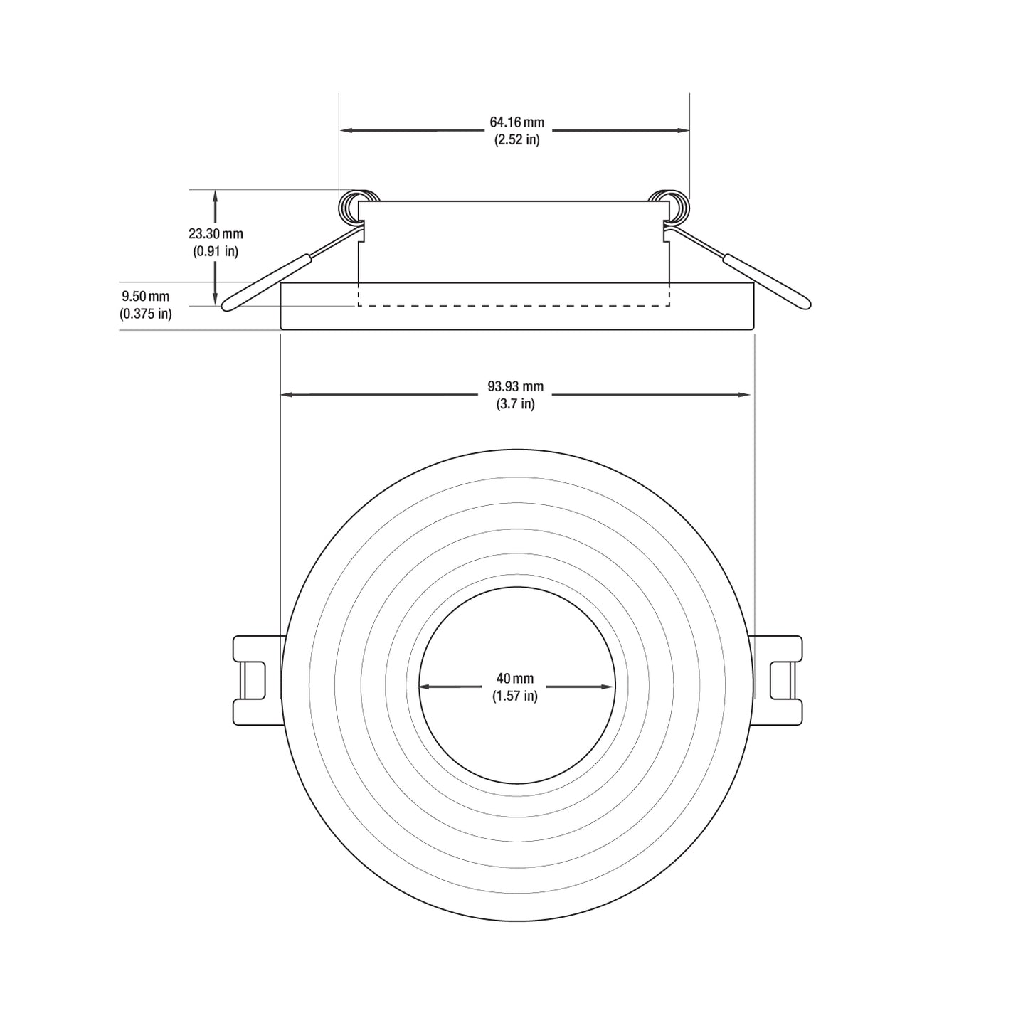 VBD-MTR-13W Low Voltage IC Rated Downlight LED Light Fixture, 2.5 inch Round White, mr16 fixture, gekpower