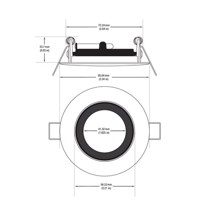 VBD-MTR-67T Low Voltage IC Rated Downlight LED Light Fixture, 3 inch Round White mr16 fixture, gekpower