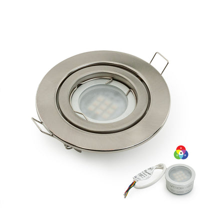 VBD-MTR-65T Low Voltage IC Rated Downlight LED Light Fixture, 3 inch Round Nickel Chrome, mr16 fixture, gekpower