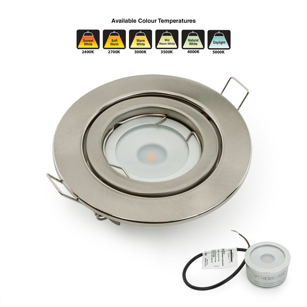 VBD-MTR-65T Low Voltage IC Rated Downlight LED Light Fixture, 3 inch Round Nickel Chrome, mr16 fixture, gekpower