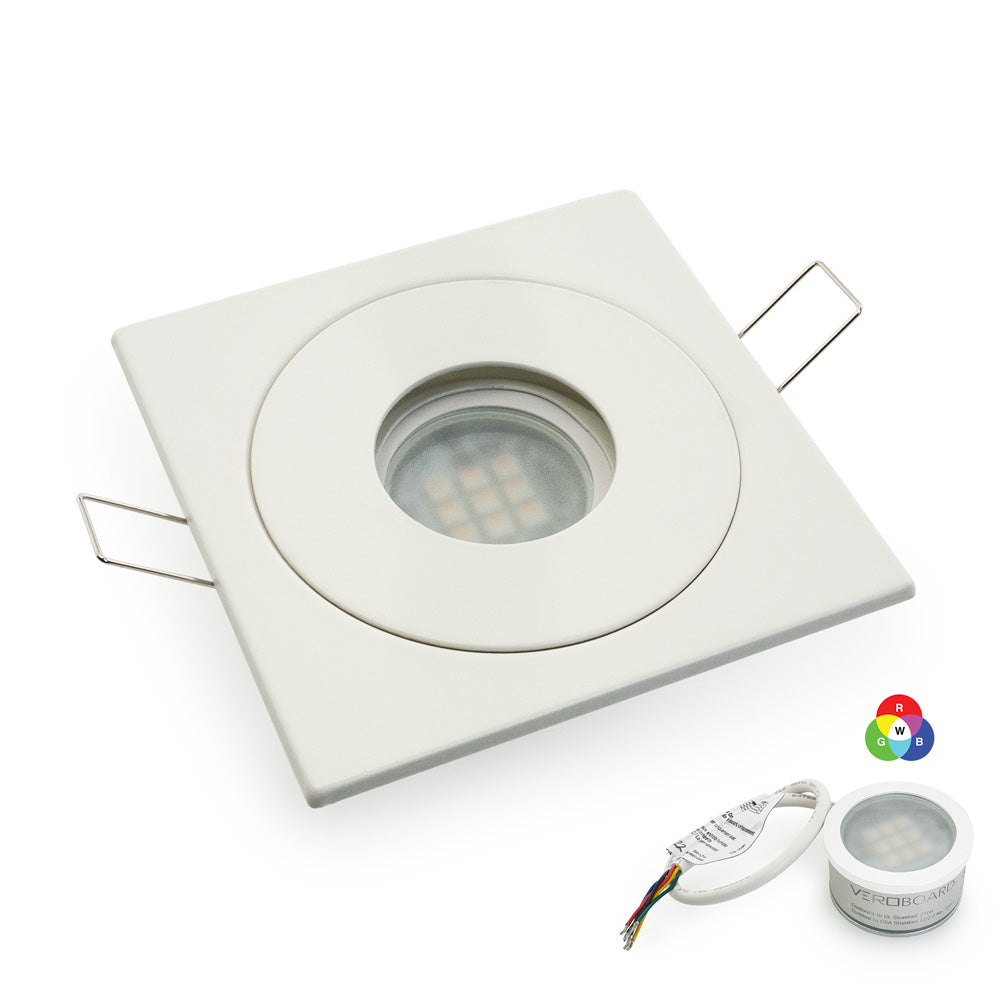 VBD-MTR-59T Low Voltage IC Rated Downlight LED Light Fixture, 3.5 inch Square White mr16 fixture, gekpower