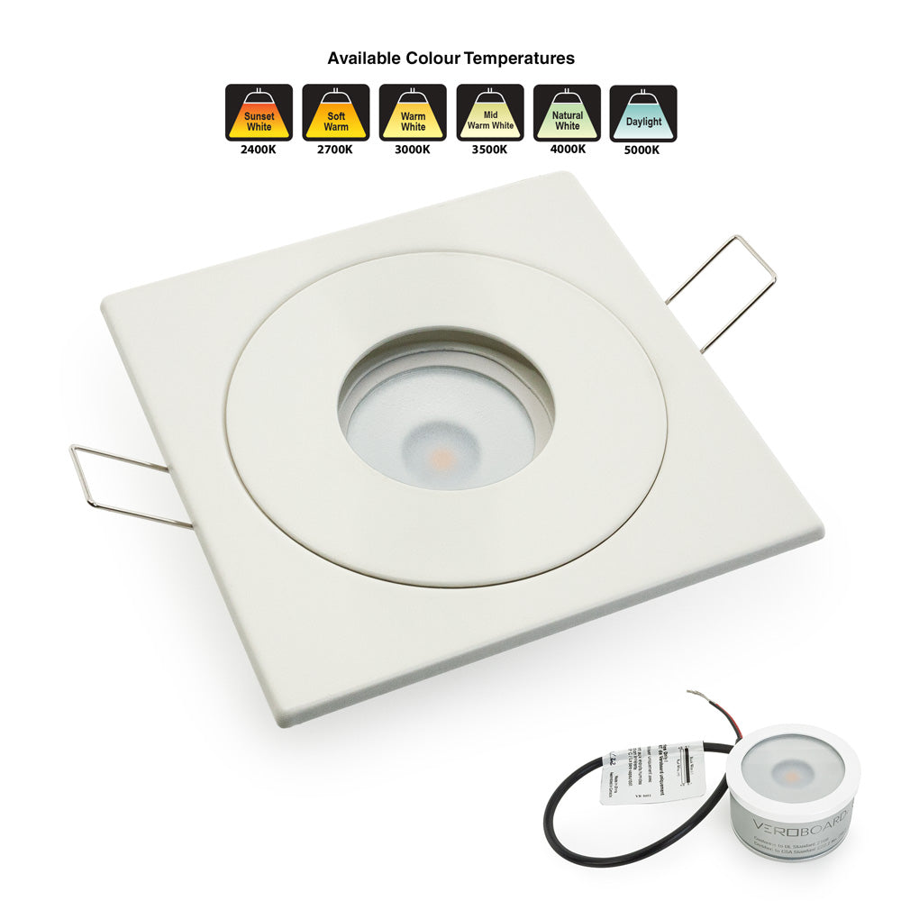 VBD-MTR-59T Low Voltage IC Rated Downlight LED Light Fixture, 3.5 inch Square White mr16 fixture, gekpower