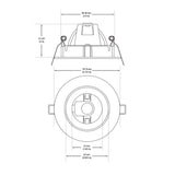 T-55 MR16 Light Fixture (White), 3.5 inch Round Recessed Adjustable Eyeball Trim - GekPower
