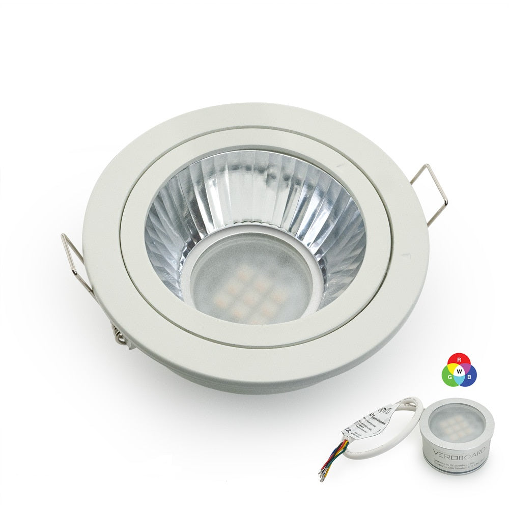 VBD-MTR-54T Low Voltage IC Rated Downlight LED Light Fixture, 3.5 inch Round White mr16 fixture, gekpower