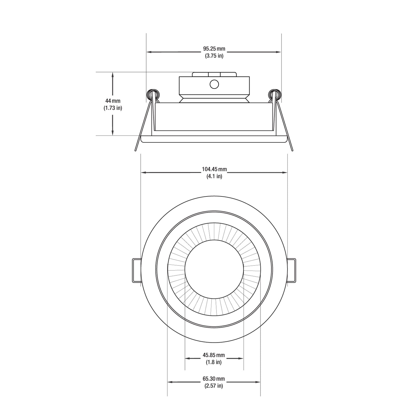 T-54 MR16 Light Fixture (White), 3.5 inch Round Recessed Downlight Open Reflector Trim - GekPower