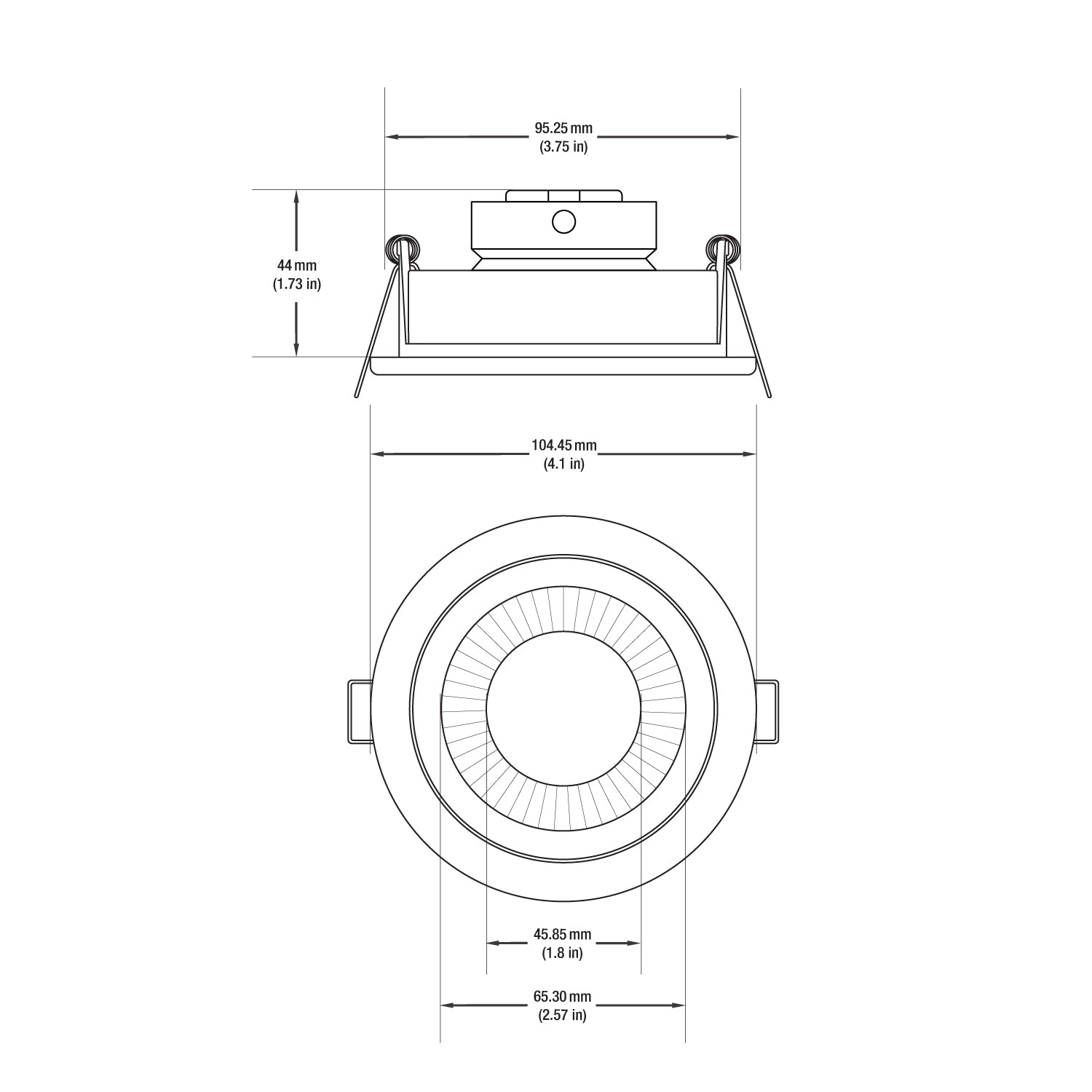 T-54 MR16 Light Fixture (White), 3.5 inch Round Recessed Downlight Open Reflector Trim - GekPower